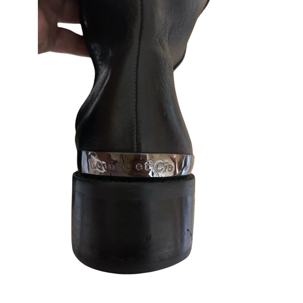 Louise et Cie Women’s Black Knee High Leather Riding Boots Gold Logo Size 8 - Picture 14 of 15